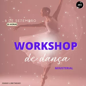 Imagem de capa para o Evento online WORKSHOP       DE DANÇA   MINISTERIAL - dança gospel