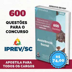 Imagem de capa para o Ebook IPREV/SC Assistente social 600 questões