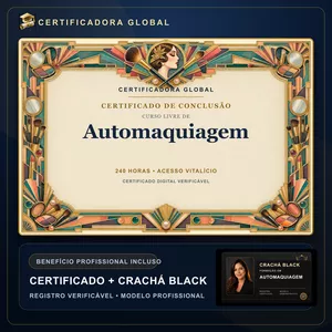 Imagem do curso 🔥 Bolsa 100% [APLICADA] - [MATRÍCULA] CURSO DE FORMAÇÃO EM Automaquiagem - ACESSO VITALÍCIO - CRACHÁ BLACK + REGISTRO - CASHBACK R$ 25 - BÔNUS APOSTILA EXTRA - FP