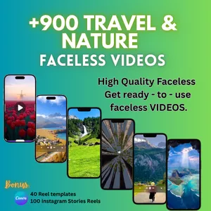Imagen de portada para Ebook +900 Videos Faceless Viajes y Naturaleza