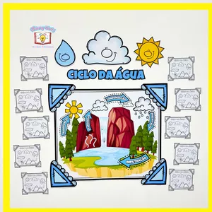 Imagem de capa para o Ebook Mural colaborativo tema "o ciclo da água*