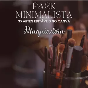Imagem de capa para o Curso online Pack canva minimalista para maquiadora