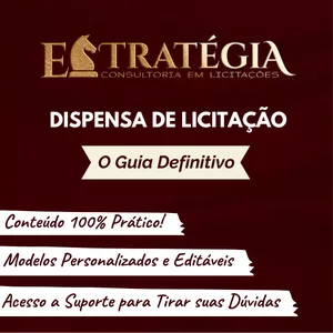 Imagem de capa para o Curso online Combo: Treinamento Prático de DISPENSA DE LICITAÇÃO + Ebook - Guia Definitivo + Pacote de Modelos Prontos Editáveis + Robôs (GPT's) + Grupo de Alunos