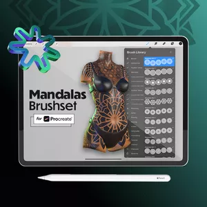 Imagem de capa para o Curso online Mandalas Brushset (Procreate &amp; PDF)
