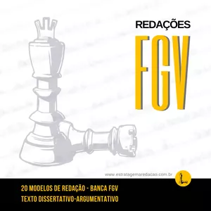 Imagem de capa para o Ebook Redações-modelo FGV 2025 - Estratagema - Preparatório de Redação