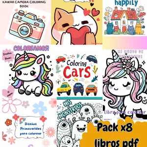 Imagen de portada para Ebook Pack x8 libros pdf para colorear