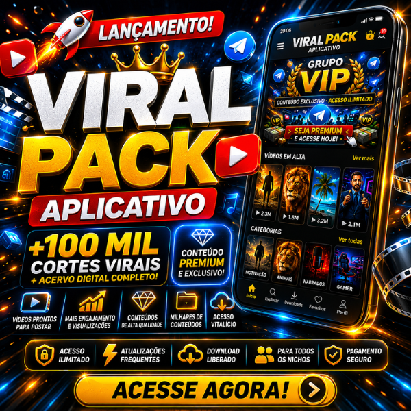 Imagem do curso Aplicativo Viral Pack +100 Mil Cortes Virais com Acervo Digital 