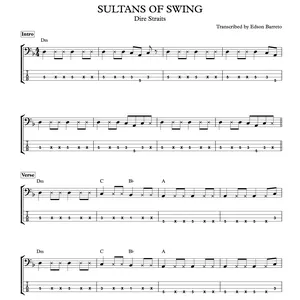 Cover image for Online course SULTANS OF SWING (Dire Straits) Bass Transcription, Score &amp; Tab Lesson
