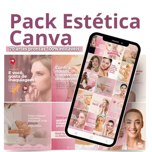 Imagem de capa para o Ebook Pack Estética  Canva