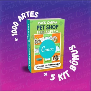 Imagem de capa para o Curso online Pack Canva - Pet Shop Feed Sapeca +1000Artes+5KitsBônus