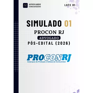 Imagem de capa para o Ebook 07 Simulados Comentados Procon RJ - Advogado (Pós edital 2026)