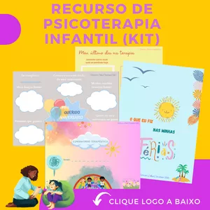 Imagem de capa para o Ebook Recurso de psicoterapia infantil, Kit terapia infantil primeiras sessões e comemorações