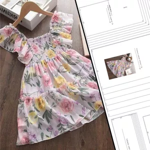 Imagem de capa para o Ebook Molde Vestido Elegante Franzido com Babados (2 aos 12 anos)