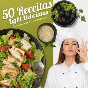 Imagem de capa para o Ebook 50 receitas Light deliciosas - Emagreça  de forma saudável!