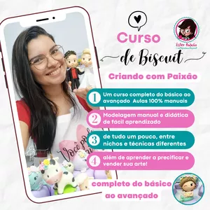 Imagem de capa para o Curso online Curso de Biscuit do Básico ao Avançado - Criando com Paixão