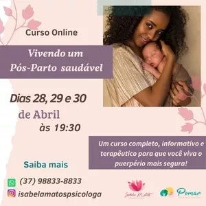 Imagem de capa para o Evento online Curso: Vivendo um Pós-Parto Saudável