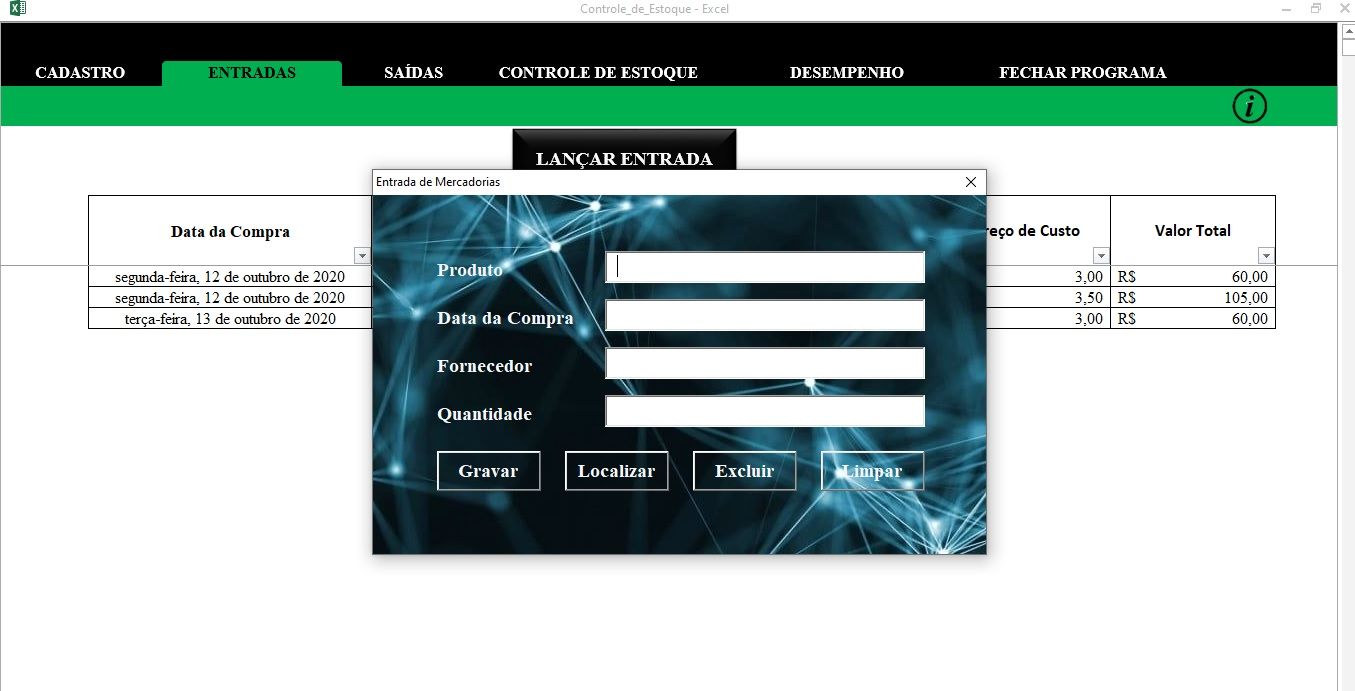 Imagem do curso Planilha de Controle de Estoque