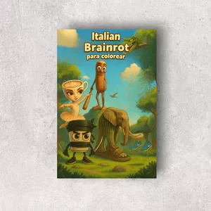 Imagen de portada para Ebook 40 páginas para colorear a los Italian Brainrot Libro Didáctico