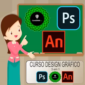 Imagem de capa para o Curso online Curso Design Gráfico 3 em 1