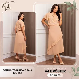 Imagem de capa para o Ebook Conjunto Blusa e Saia Julieta