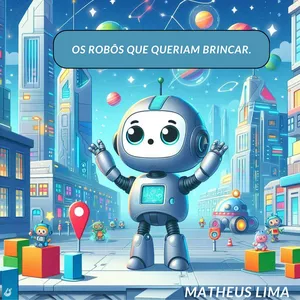 Imagem de capa para o Ebook Livro ebook Infantil "Os Robôs que queriam brincar"