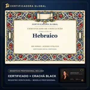 🔥 BOLSA 100% [APLICADA] - [MATRÍCULA] CURSO DE FORMAÇÃO EM HEBRAICO - ACESSO VITALÍCIO - CRACHÁ BLACK + REGISTRO - CASHBACK R$ 25 - BÔNUS APOSTILA EXTRA - CG