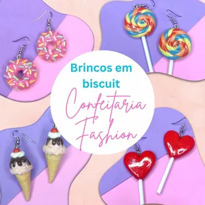 Imagem de capa para o Curso online Brincos em biscuit - Confeitaria Fashion