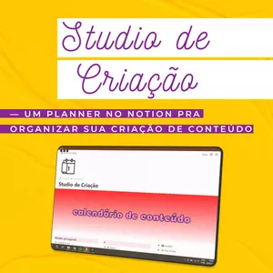 Imagem de capa para o Curso online Studio de Criação - Planner pra organização de criação de conteúdo