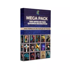 Imagem de capa para o Ebook Mega Pack - 1200 Artes Inéditas p/ Quadros