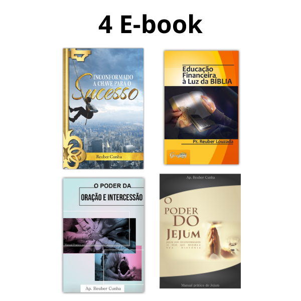 Imagem do curso 4 Ebooks INCONFORMADO A CHAVE PARA O SUCESSO, EDUCAÇÃO FINANCEIRA A LUZ DA BÍBLIA, O PODER DO JEJUM, O PODER DA ORAÇÃO E INTERCESSÃO.
