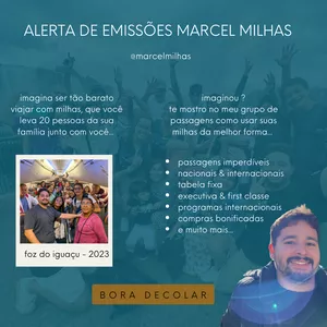 Imagem de capa para o Curso online Grupo Alerta de resgates e passagens Marcel Milhas