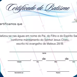 Imagem de capa para o Ebook certificado de batismo