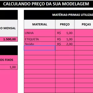 Imagem de capa para o Ebook Planilha de precificação para modelagens de roupas