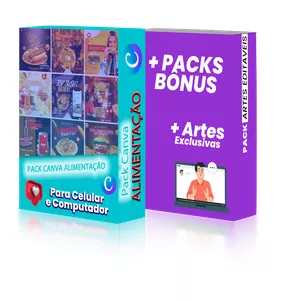Imagem de capa para o Ebook Pack Canva Alimentação