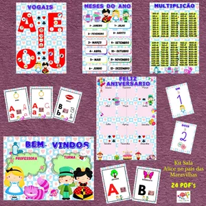 Imagem de capa para o Ebook Kit enfeite de sala tema Alice no país das Maravilhas