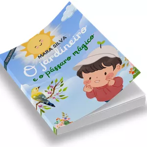 Imagem de capa para o Ebook E-book Ilustrado da Coleção Profissões - Histórias Infantis - O Jardineiro e o Pássaro Mágico