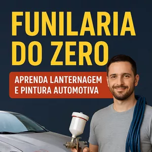 Imagem de capa para o Ebook Curso Funilaria 360° – Lanternagem, Preparação e Pintura