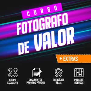 Imagem de capa para o Curso online Curso de Fotografia - FOTÓGRAFO DE VALOR (Completo)