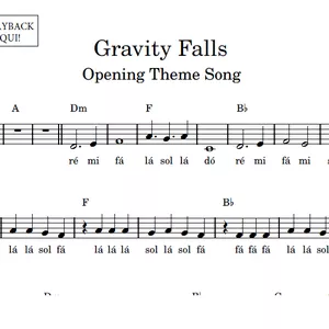 Imagem de capa para o Ebook Gravity Falls (Opening Theme Song) - Partitura Facilitada com Playback