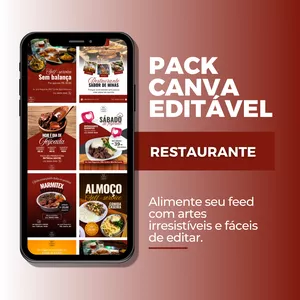 Imagem de capa para o Curso online Pack Canva Restaurante