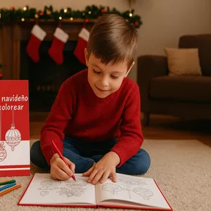 Imagen de portada para Ebook Libro navideño para colorear