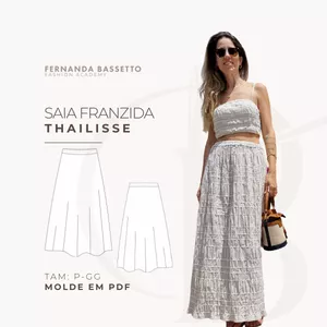 Imagem de capa para o Ebook Thailisse - Saia com elástico | Molde PDF + Tutorial de Costura 