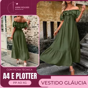 Imagem de capa para o Curso online VESTIDO GLÁUCIA - Molde em PDF