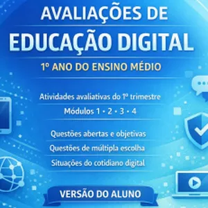 Imagem de capa para o Ebook Educação Gigital - 1º ano -  Avaliações Prontas Para Aplicar - 1º trimestre