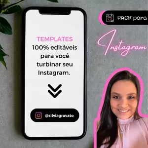 Imagem de capa para o Curso online Pack Canva para Instagram