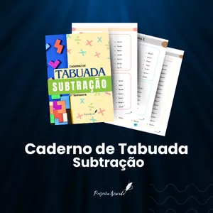 Imagem de capa para o Curso online CADERNO DE TABUADA - SUBTRAÇÃO - PRISCILA AZEVEDO