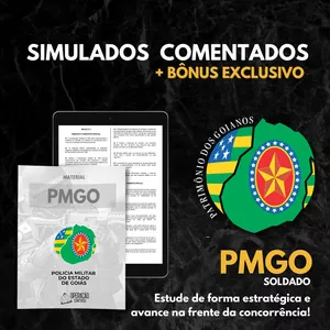 Imagem de capa para o Curso online PMGO - Simulados Comentados (Soldado)