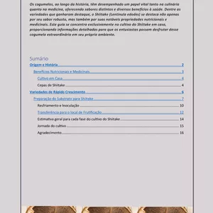 Imagem de capa para o Ebook Guia Prático para o Cultivo de Shiitake (Lentinula edodes).