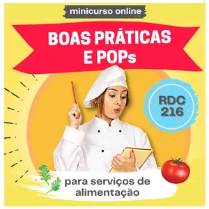 Imagem do curso Boas Práticas e POPs para Serviços de Alimentação + Guia para Capacitação