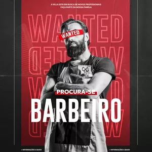 Imagem de capa para o Curso online Post - Barbeiro Wanted - Editável